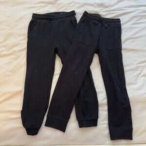 Miles Boys Jogger Sweatpants Bundle - Two Pairs - Black - Size  7Y